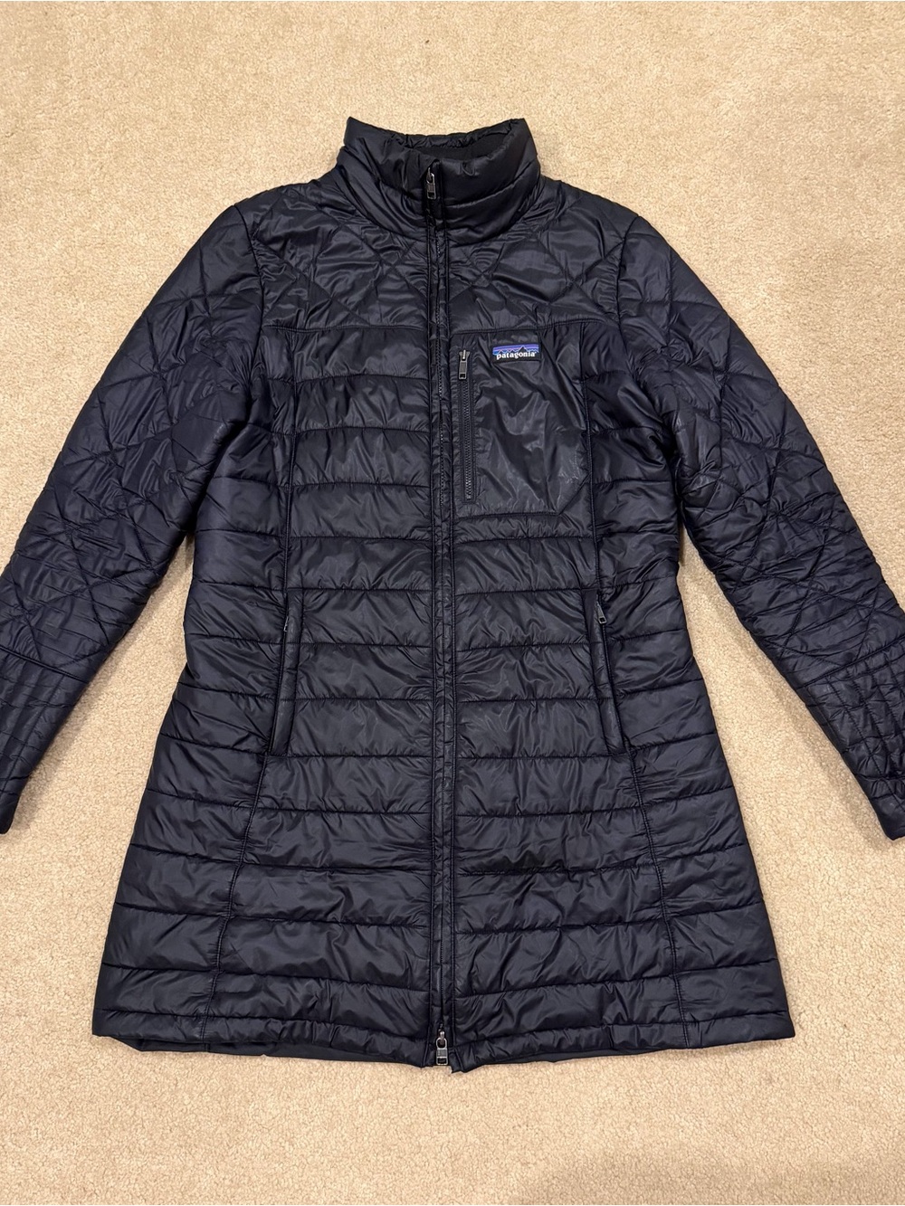 Patagonia Women's Black Quilted Mid-Length Puffer Jacket